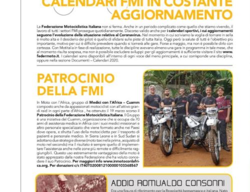 Rivista Motoitalia Federmoto – “Patrocinio della FMI a In Moto con l’Africa”